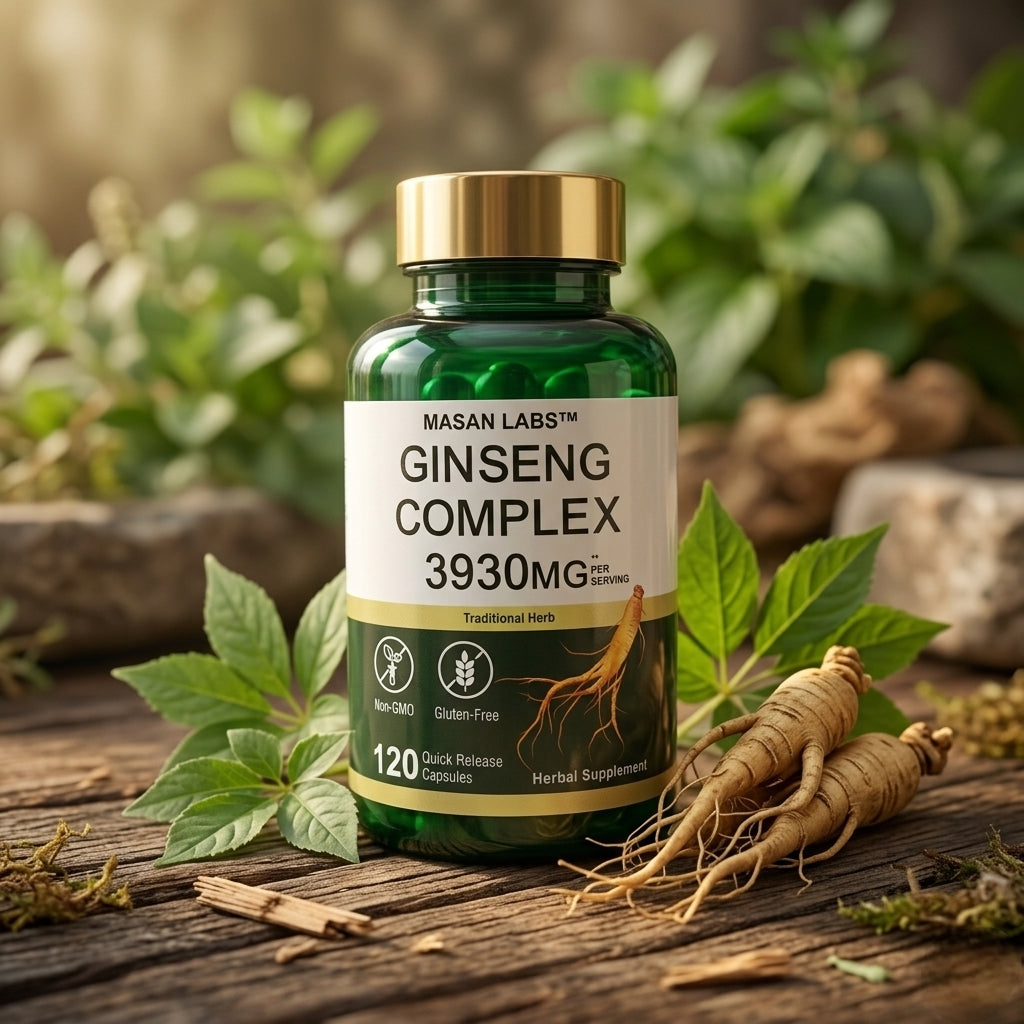 MASAN LABS™ Ginseng Complex 3930mg – Energy, Focus & Performance Support (120 Capsules)