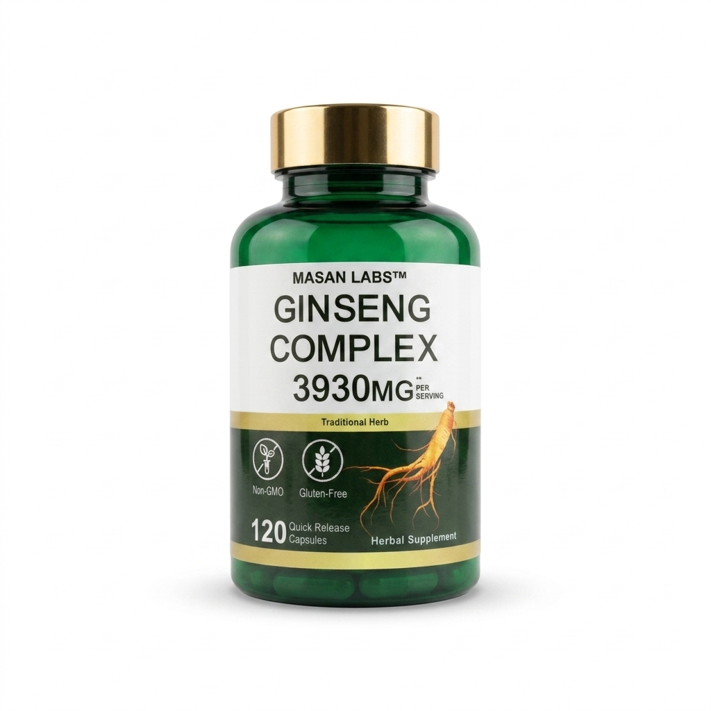 MASAN LABS™ Ginseng Complex 3930mg – Energy, Focus & Performance Support (120 Capsules)